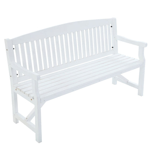 Gardeon 5Ft Outdoor Garden Bench Wooden 3 Seat Chair Patio Furniture White Patio Benches