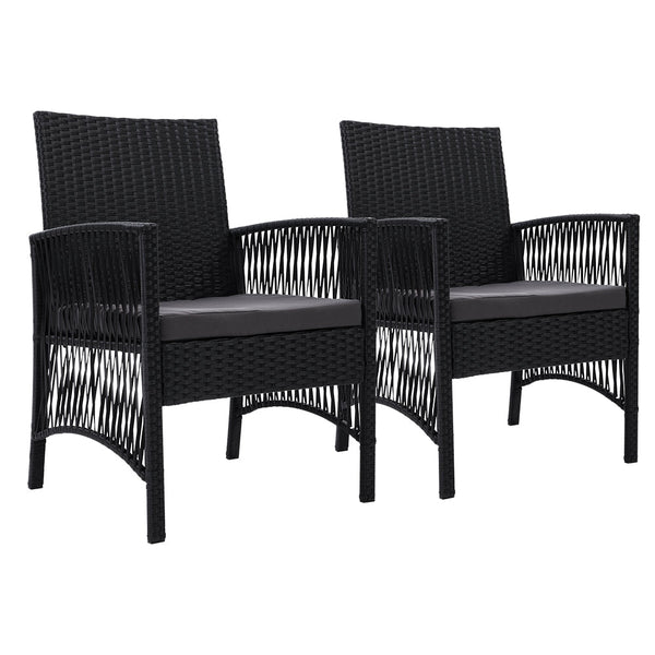 Gardeon 2Pc Outdoor Dining Chairs Patio Furniture Wicker Lounge Chair Garden Patio Chairs