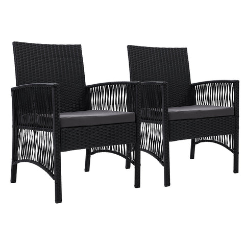 Gardeon 2Pc Outdoor Dining Chairs Patio Furniture Wicker Lounge Chair Garden Patio Chairs