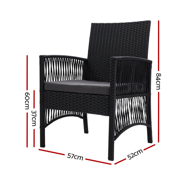 Gardeon 2Pc Outdoor Dining Chairs Patio Furniture Wicker Lounge Chair Garden Patio Chairs