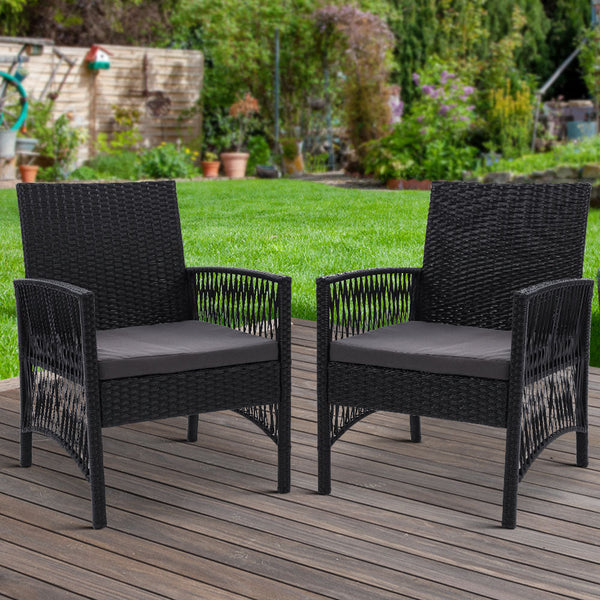 Gardeon 2Pc Outdoor Dining Chairs Patio Furniture Wicker Lounge Chair Garden Patio Chairs