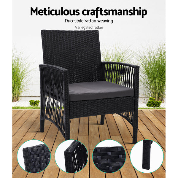 Gardeon 2Pc Outdoor Dining Chairs Patio Furniture Wicker Lounge Chair Garden Patio Chairs