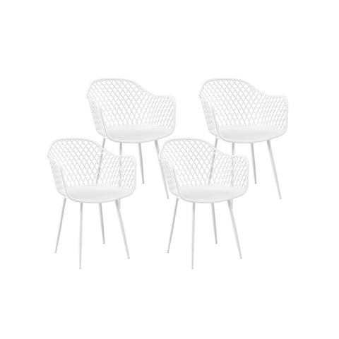Gardeon 4Pc Outdoor Dining Chairs Pp Lounge Chair Patio Furniture Garden White Patio Chairs