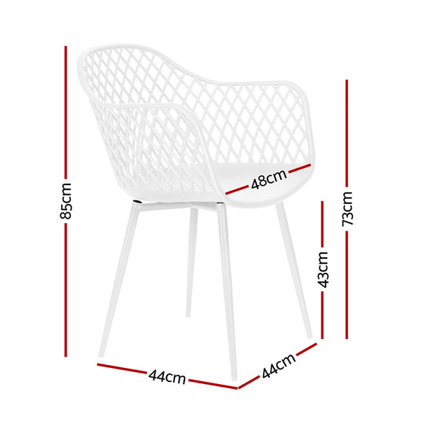 Gardeon 4Pc Outdoor Dining Chairs Pp Lounge Chair Patio Furniture Garden White Patio Chairs