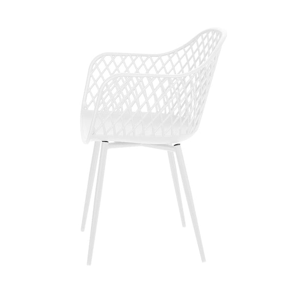 Gardeon 4Pc Outdoor Dining Chairs Pp Lounge Chair Patio Furniture Garden White Patio Chairs