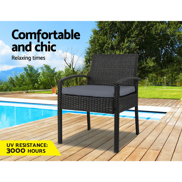 Gardeon Outdoor Patio Furniture Rattan Lounge Cushion Felix Dining Chairs