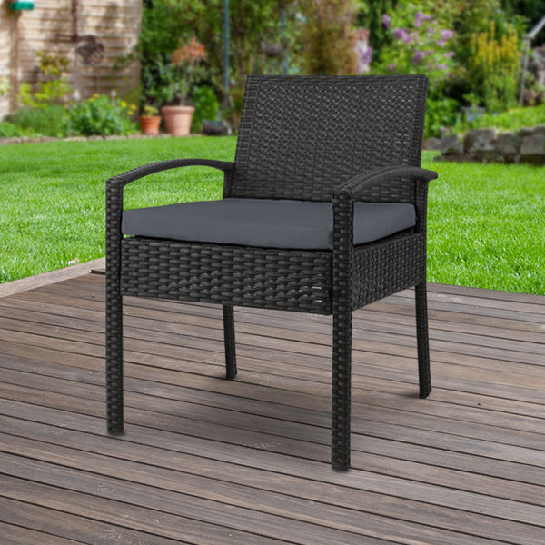 Gardeon Outdoor Patio Furniture Rattan Lounge Cushion Felix Dining Chairs