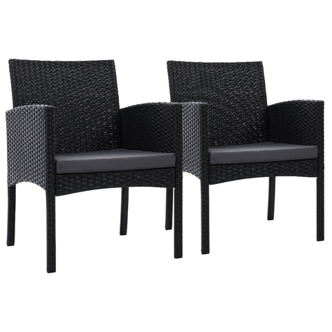 Gardeon 2Pc Outdoor Dining Chairs Patio Furniture Rattan Lounge Xl Ezra Patio Chairs