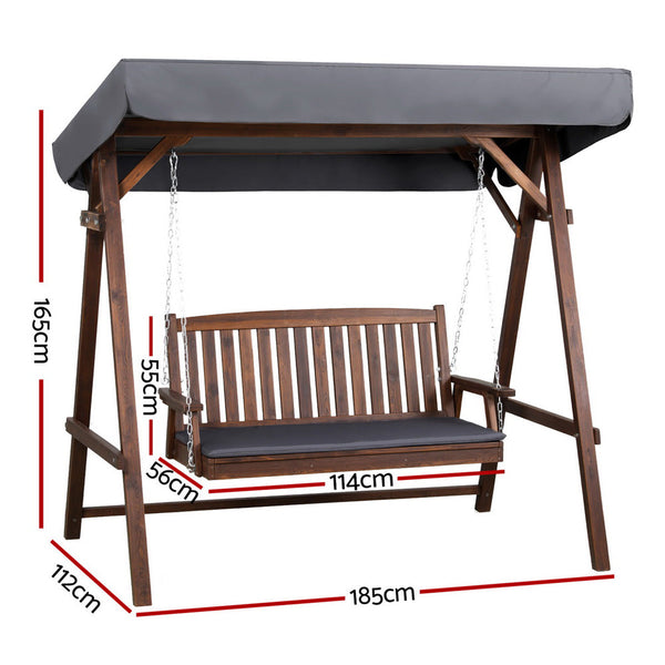 Gardeon Swing Chair Garden Bench Canopy 3 Seater Outdoor Furniture Swing Seats