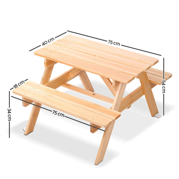 Keezi Kids Outdoor Table And Chairs Picnic Bench Set Children Kids Play Table & Chair Sets