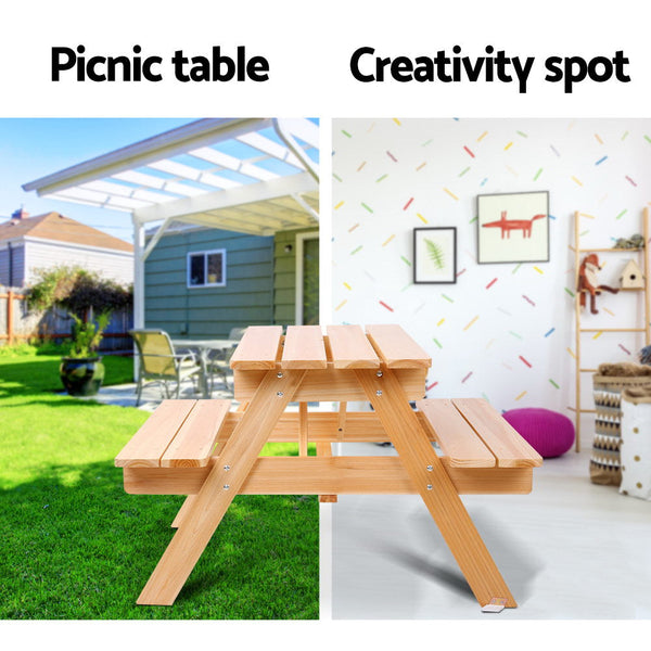 Keezi Kids Outdoor Table And Chairs Picnic Bench Set Children Kids Play Table & Chair Sets
