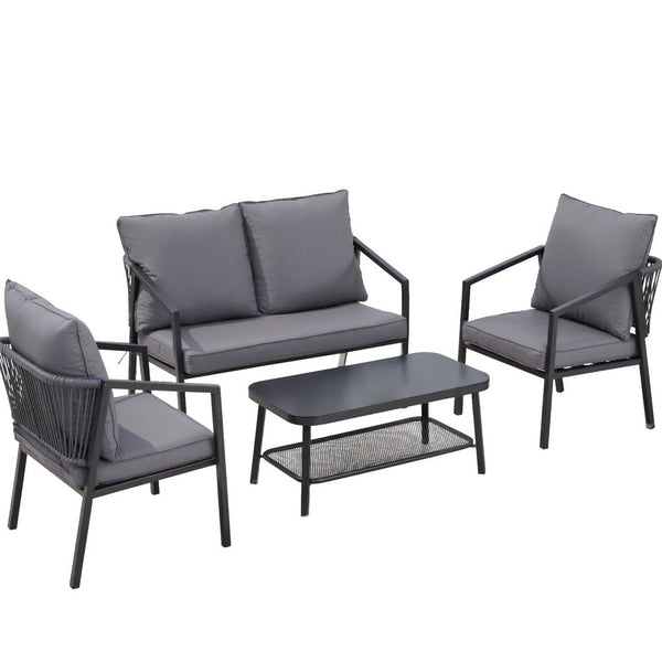 Gardeon 4 Seater Outdoor Sofa Set With Table And Chairs For Patio Patio Furniture Sets