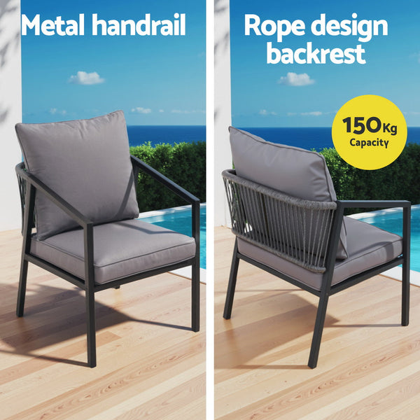 Gardeon 4 Seater Outdoor Sofa Set With Table And Chairs For Patio Patio Furniture Sets