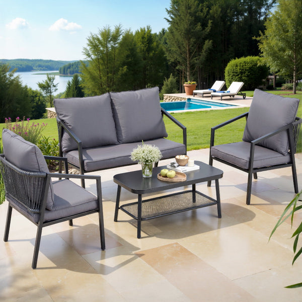 Gardeon 4 Seater Outdoor Sofa Set With Table And Chairs For Patio Patio Furniture Sets