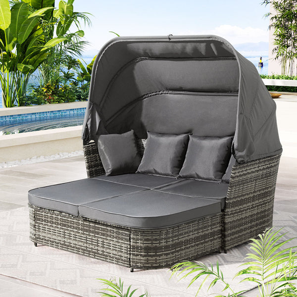 Gardeon Outdoor Sun Lounge Setting Patio Furniture Wicker Sofa Garden Day Bed Loungers