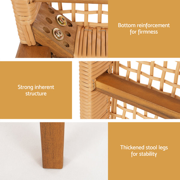 Patio Benches Gardeon Outdoor Garden Bench Seat Dining Acacia Wood 2 Seater Patio Furniture