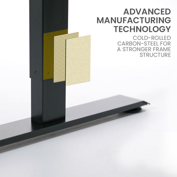 Fortia Corner Standing Desk 1730W X 750D Motors 120Kg Load Sit To Up Electric Height Black/Black Frame Standing Desks