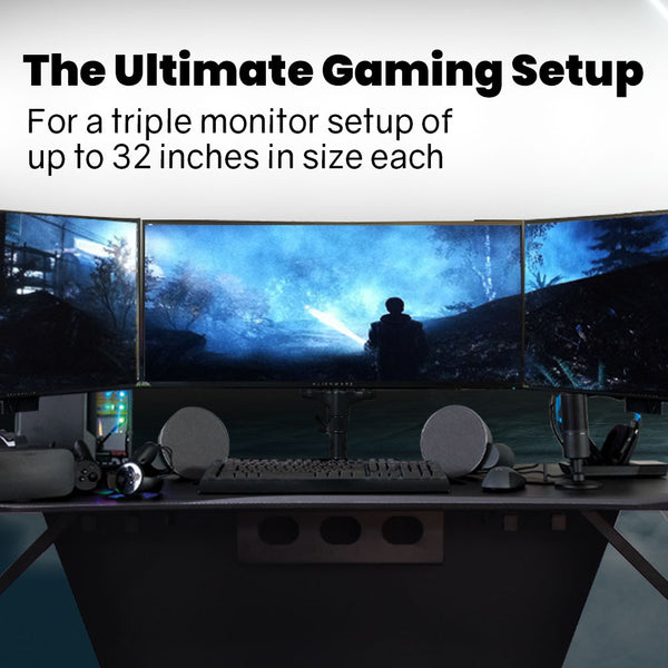 Fortia Triple Computer Monitor Mount Stand Desk With 3 Adjustable Arm Holder 15 To 32 Inch Displays Monitor Mounts & Stands