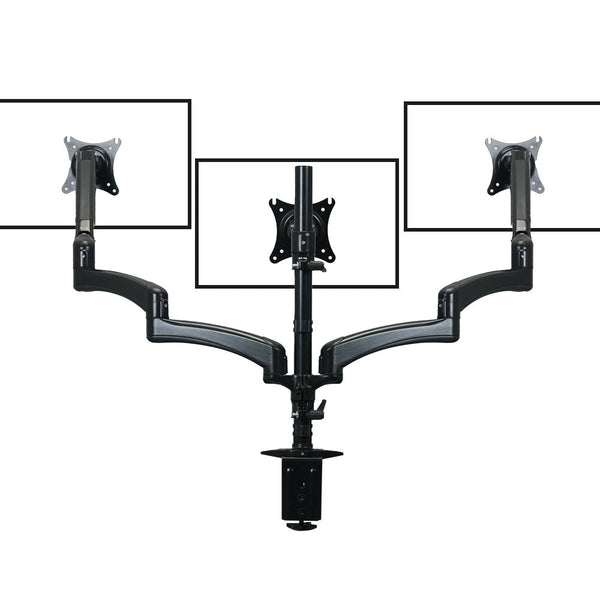 Fortia Triple Computer Monitor Mount Stand Desk With 3 Adjustable Arm Holder 15 To 32 Inch Displays Monitor Mounts & Stands