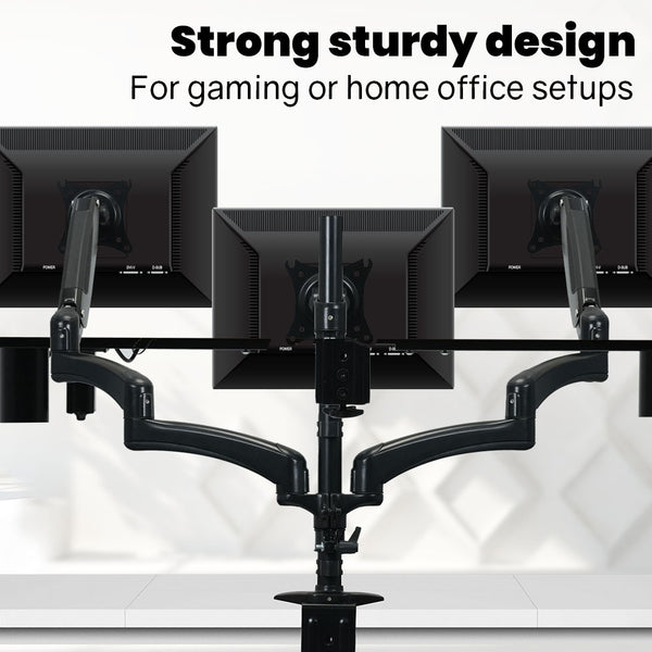 Fortia Triple Computer Monitor Mount Stand Desk With 3 Adjustable Arm Holder 15 To 32 Inch Displays Monitor Mounts & Stands