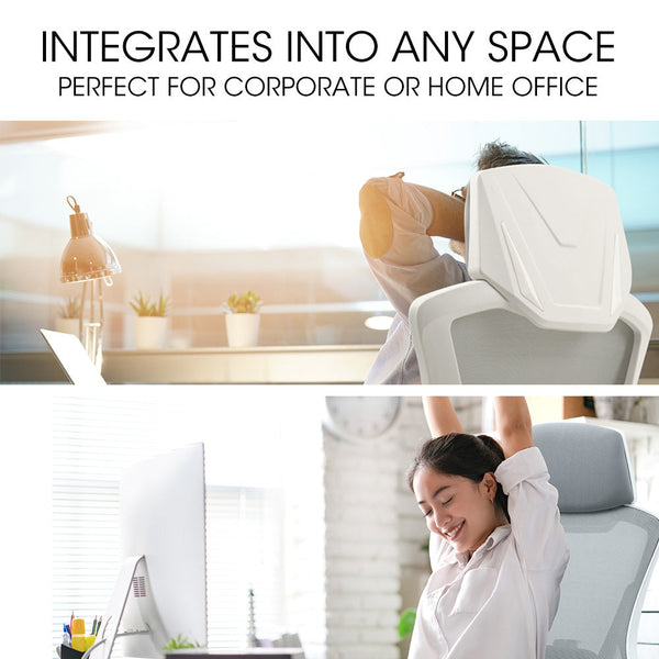 Office Chairs Fortia Ergonomic Mesh Office Chair Computer Seat With Headrest Adjustable Recline White/Grey