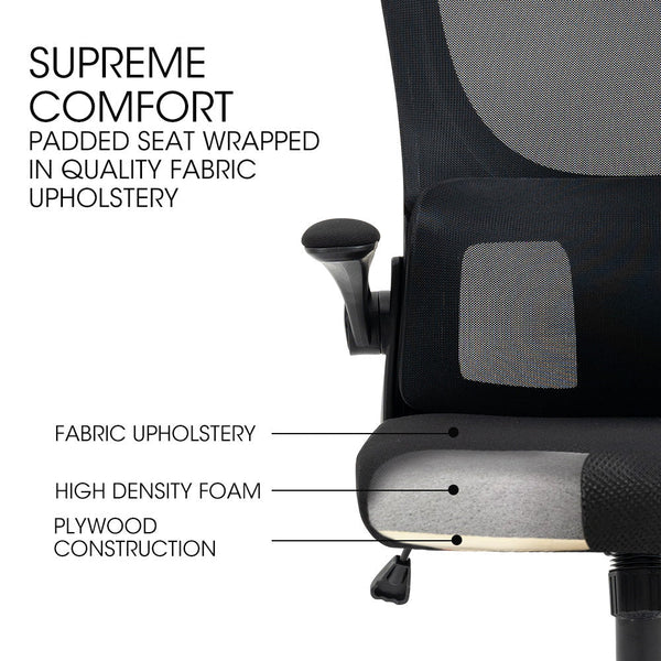 Office Chairs Fortia Ergonomic Mesh Office Chair Computer Seat Adjustable Recline Black