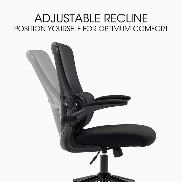 Fortia Ergonomic Mesh Office Chair Computer Seat Adjustable Recline Black Office Chairs