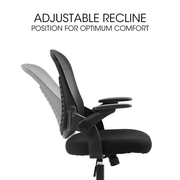 Fortia Ergonomic Office Desk Chair Coolmesh Fabric Adjustable Recline Black Mesh/Black Frame Office Chairs
