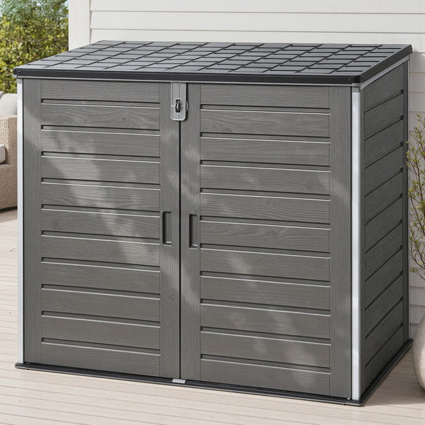 Gardeon 1170L Outdoor Storage Box Lockable Grey Tool Shed Storage Deck Boxes