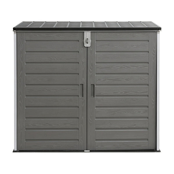 Gardeon 1170L Outdoor Storage Box Lockable Grey Tool Shed Storage Deck Boxes