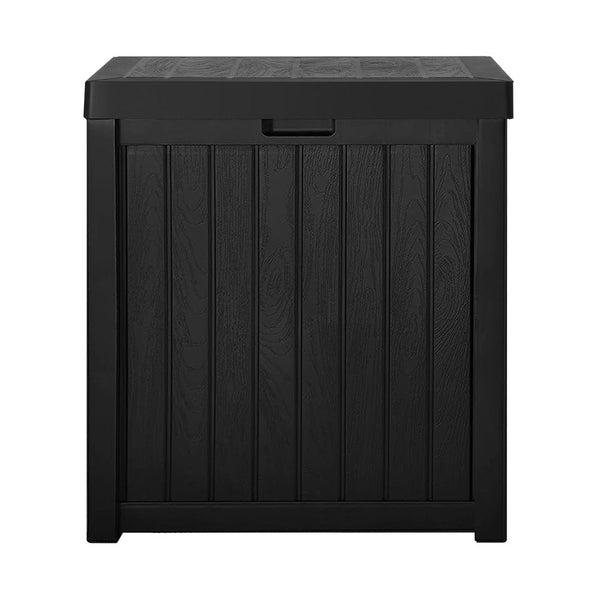 Gardeon Outdoor Storage Box 195L Organiser Garden Bench Deck Toy Shed Tool Black Storage Deck Boxes