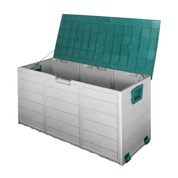 Gardeon Outdoor Storage Box 290L Lockable Organiser Garden Deck Shed Tool Green Storage Deck Boxes