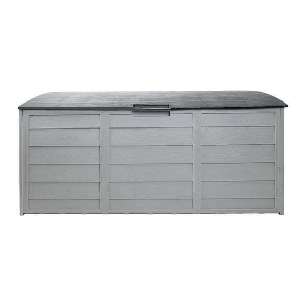 Gardeon Outdoor Storage Box 290L Lockable Organiser Garden Deck Shed Tool Grey Storage Deck Boxes