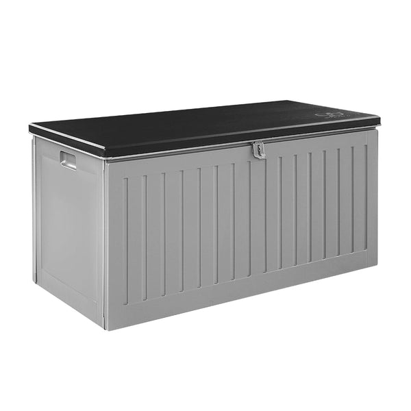 Gardeon Outdoor Storage Box 270L Container Lockable Garden Bench Tool Shed Grey Storage Deck Boxes