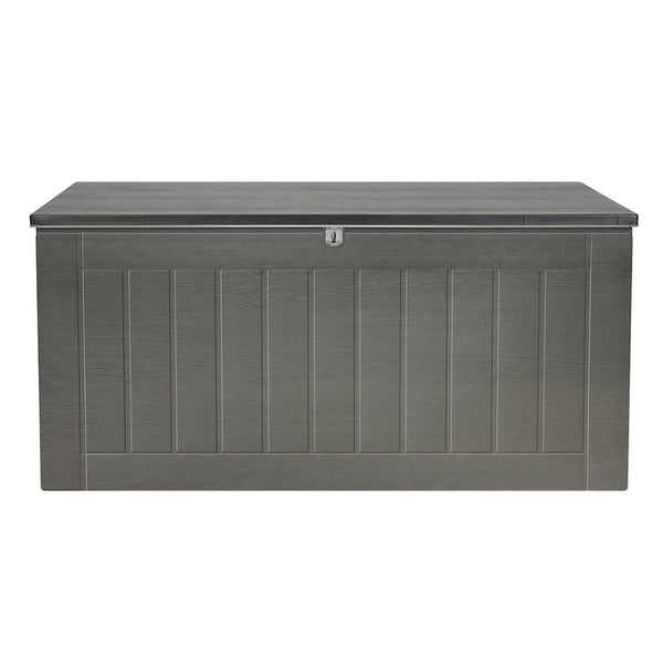 Gardeon Outdoor Storage Box 830L Container Lockable Garden Bench Tool Shed Black Storage Deck Boxes