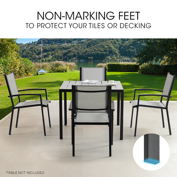 Fortia 4Pc Outdoor Dining Chair Set Furniture Outside Patio Chairs