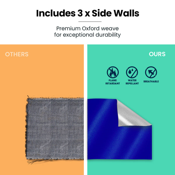 Red Track Accessory Pack For 6X3m Navy Blue Gazebo Includes Walls Wheeled Carry Bag Rechargeable Usb Lamp Gazebos & Pergolas