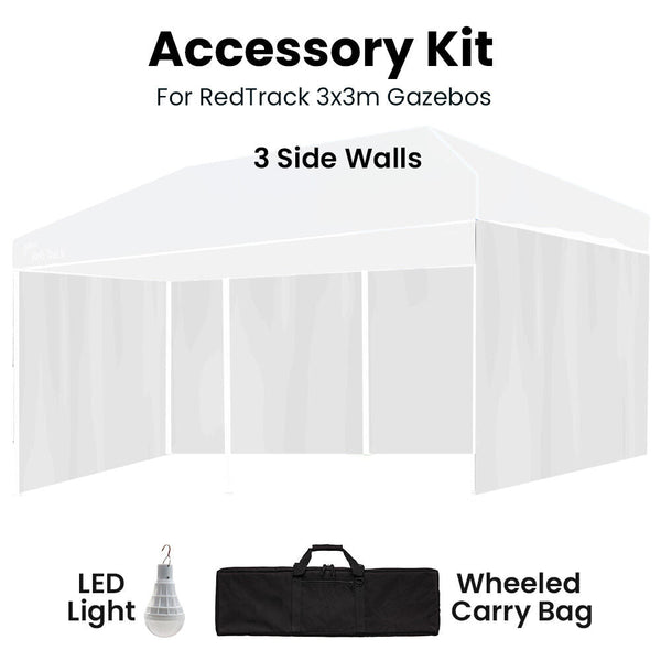 Red Track Accessory Pack For 6X3m White Gazebo Includes Walls Wheeled Carry Bag Rechargeable Usb Lamp Gazebos & Pergolas