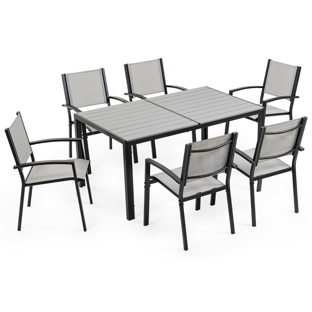 Fortia 7Pc Outdoor Dining Furniture Set Table And Chairs Setting Outside Outdoor Dining Sets