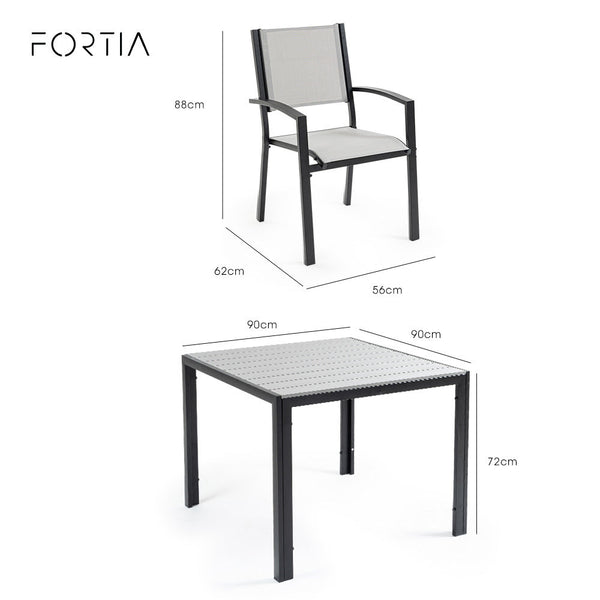 Fortia 5Pc Outdoor Dining Furniture Set 90 X 90Cm Table And Chairs Setting Outside Outdoor Dining Sets