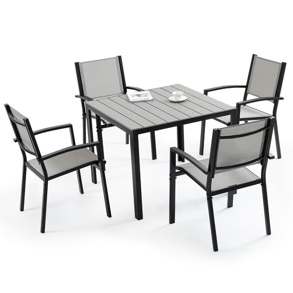 Fortia 5Pc Outdoor Dining Furniture Set 90 X 90Cm Table And Chairs Setting Outside Outdoor Dining Sets