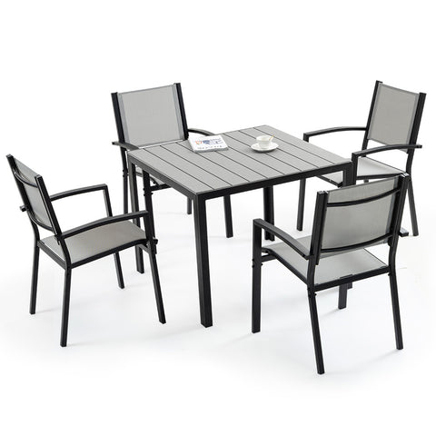 Fortia 5Pc Outdoor Dining Furniture Set 90 X 90Cm Table And Chairs Setting Outside Outdoor Dining Sets