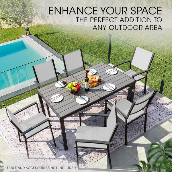 Fortia 6Pc Outdoor Dining Chair Set Outside Outdoor Dining Sets