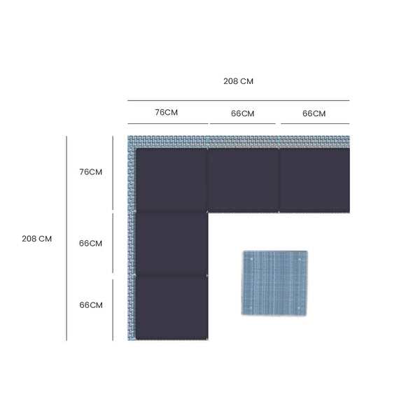 Rattan 5 Seater Modular Outdoor Setting Lounge With Coffee Table Grey Patio Furniture Sets
