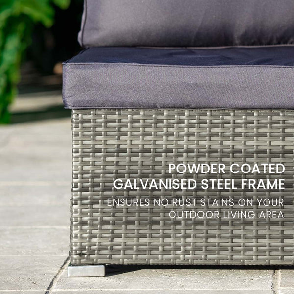 Rattan 5 Seater Modular Outdoor Setting Lounge With Coffee Table Grey Patio Furniture Sets