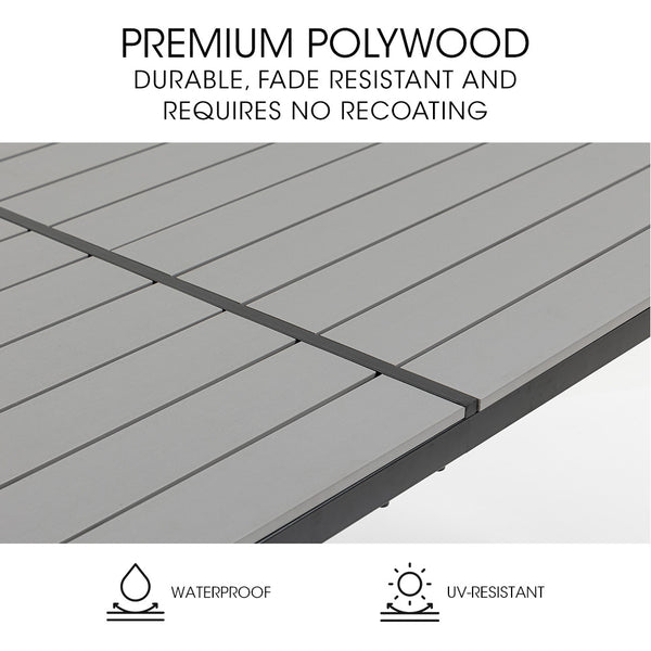 Fortia 150X90cm Outdoor Dining Table Rectangular Furniture Outside Patio & Garden Tables