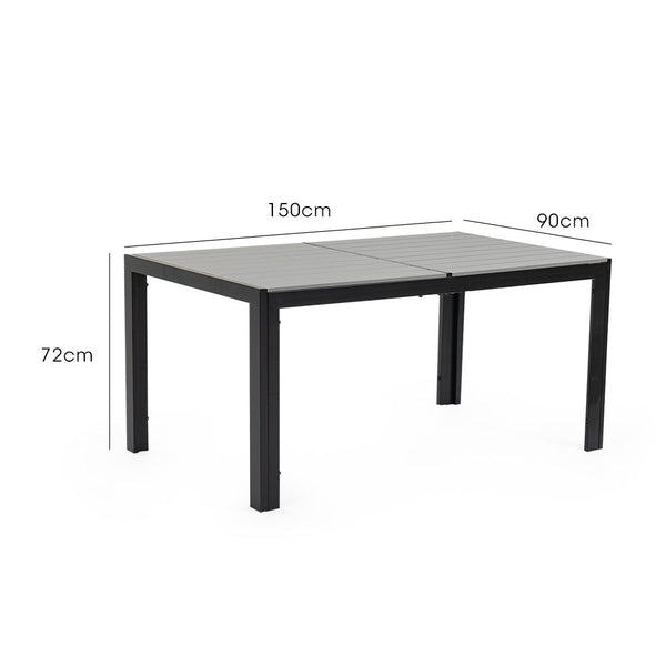 Fortia 150X90cm Outdoor Dining Table Rectangular Furniture Outside Patio & Garden Tables