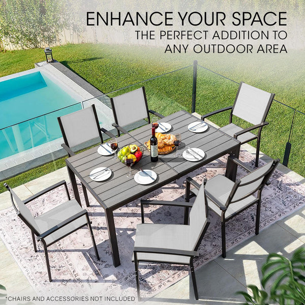 Fortia 150X90cm Outdoor Dining Table Rectangular Furniture Outside Patio & Garden Tables