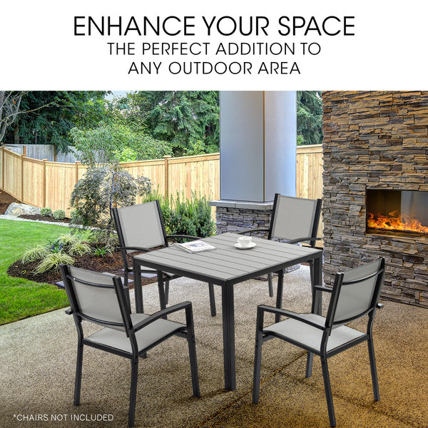 Fortia 90 X 90Cm Outdoor Dining Table Square Furniture Outside Patio & Garden Tables