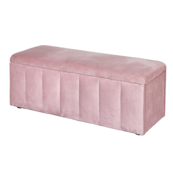Velvet Storage Ottoman With Space And High Weight Capacity Furniture Ottomans Footstools & Poufs
